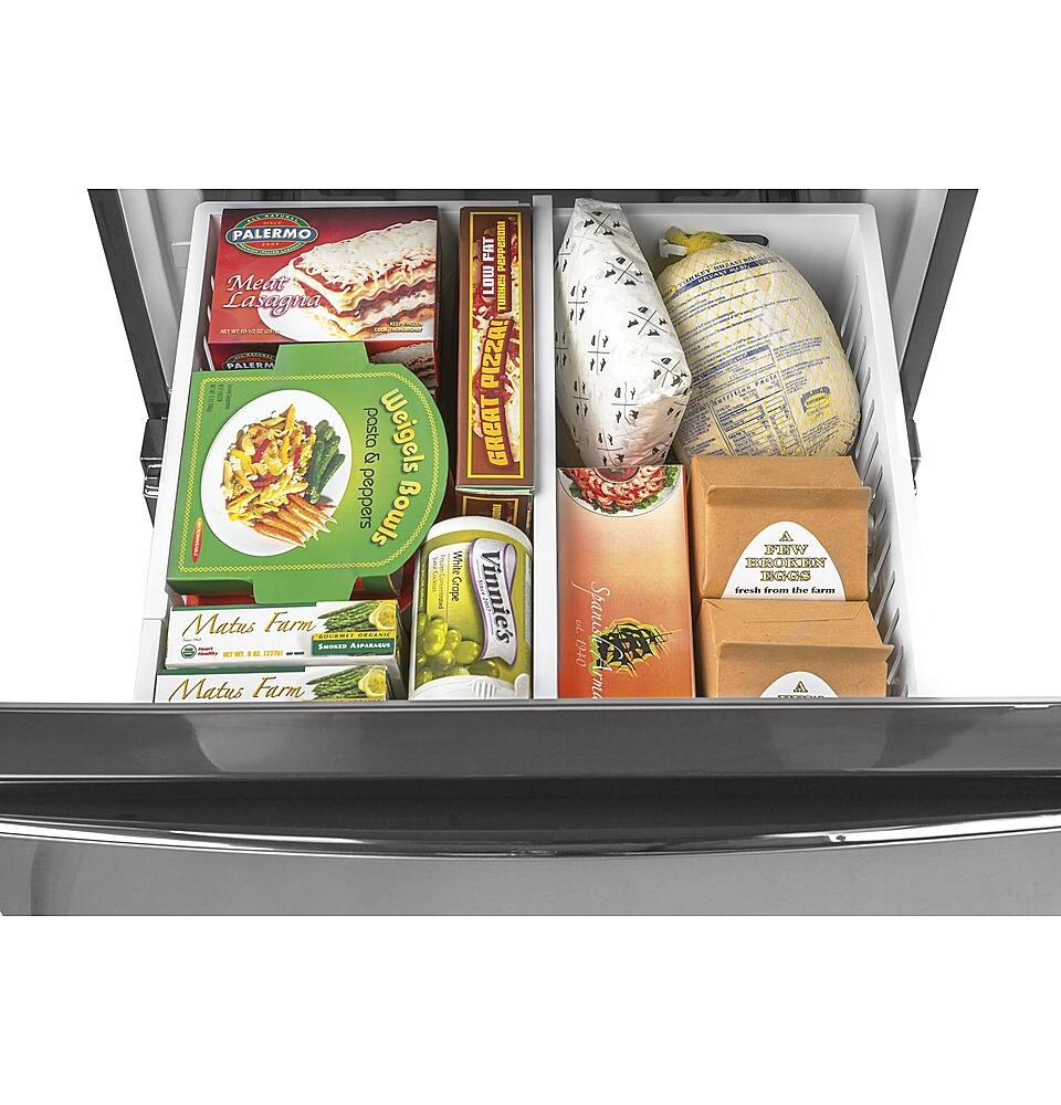 Alt View 23. GE - 11.9 Cu. Ft. Bottom-Freezer Refrigerator - Stainless Steel.