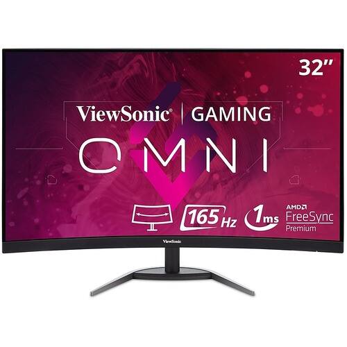 ViewSonic - 31.5 LCD Curved FHD Monitor (DisplayPort HDMI)-Front_Standard 