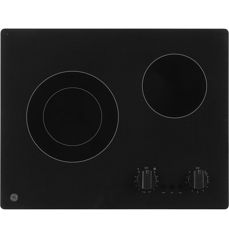 GE - 21" Built-In Electric Cooktop - Black - Front_Zoom