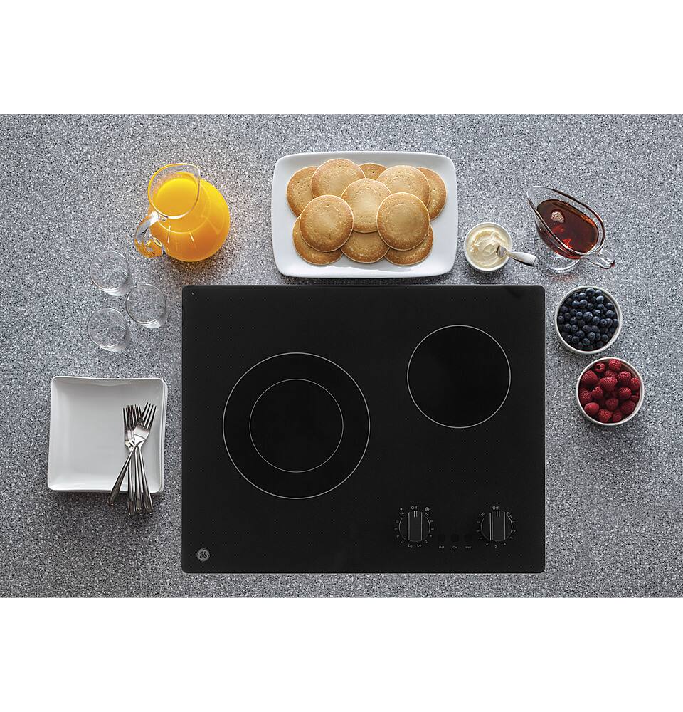 Alt View 13. GE - 21" Built-In Electric Cooktop - Black.