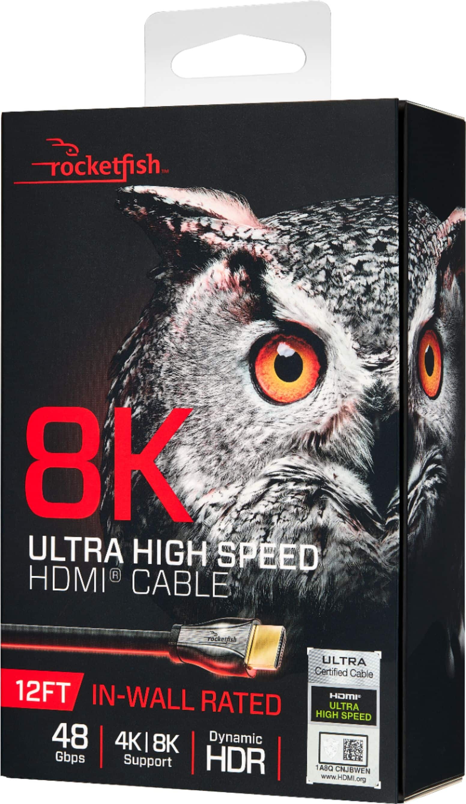 Alt View 11. Rocketfish™ - 12' 8K Ultra High Speed HDMI® 2.1 Certified Cable - Black.