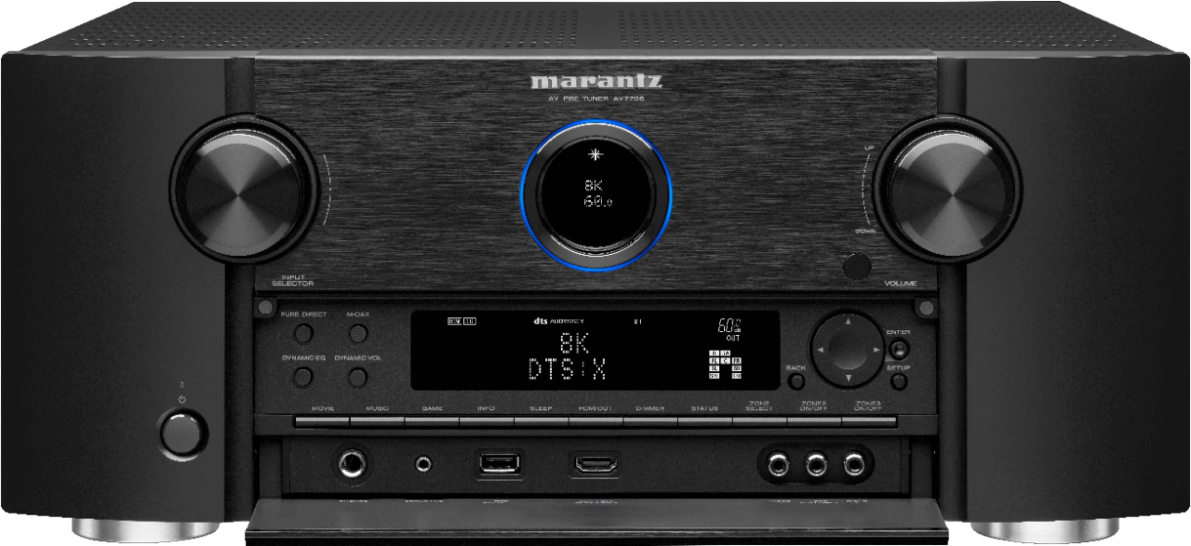 Alt View 11. Marantz - AV7706 Surround Pre-Amplifier - 11.2 Channel, Advanced 8K Upscaling, IMAX Enhanced, Auro-3D, Amazon Alexa Compatible - Black.