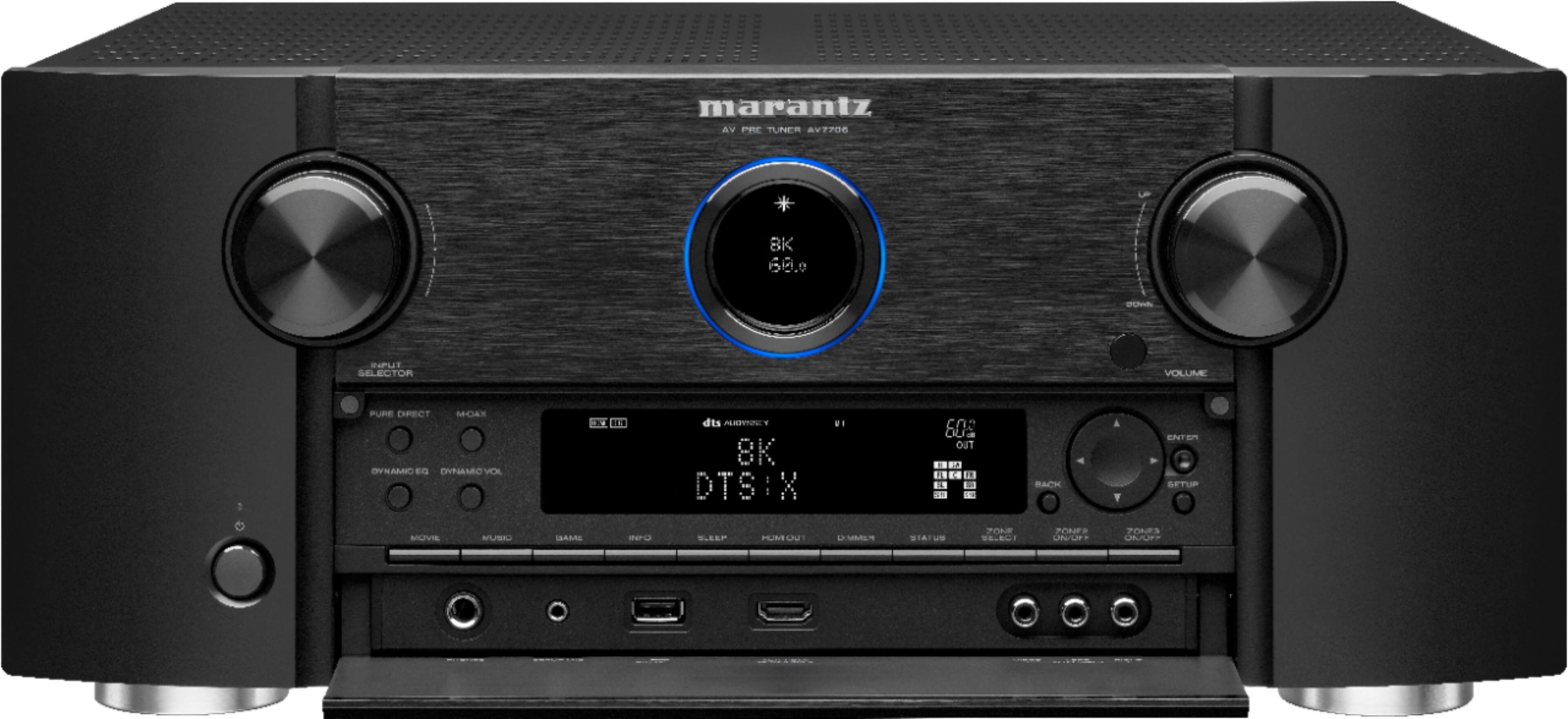 Alt View 11. Marantz - AV7706 Surround Pre-Amplifier - 11.2 Channel, Advanced 8K Upscaling, IMAX Enhanced, Auro-3D, Amazon Alexa Compatible - Black.