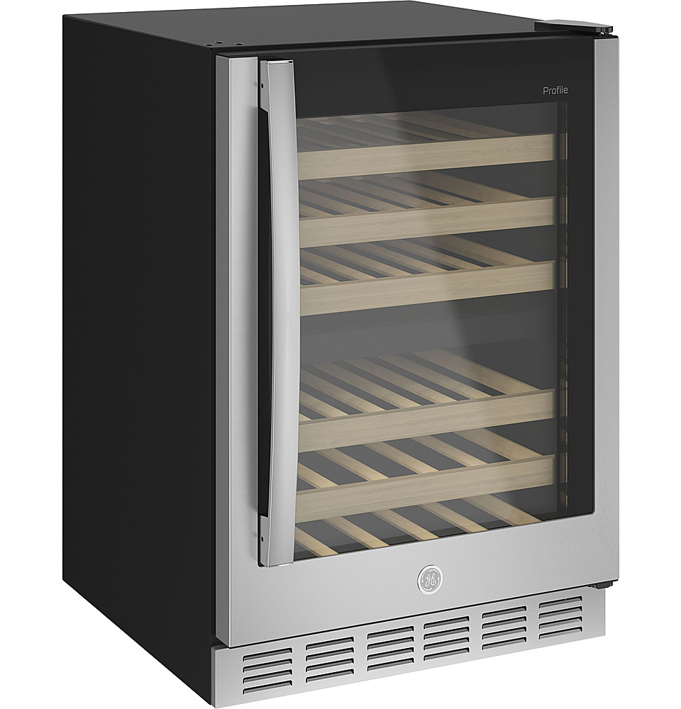 Left View: Thermador - Freedom Collection 70-Bottle Built-In Dual Zone Wine Cooler - Custom Panel Ready