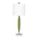 Angle. Lalia Home - Stylus Table Lamp with White Fabric Shade - Green.