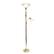 Angle. Elegant Designs - 2 Light Mother Daughter Floor Lamp with White Marble Glass - Gold.