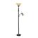 Angle. Elegant Designs - 2 Light Mother Daughter Floor Lamp with Amber Marble Glass Shades - Restoration Bronze/Amber Shade.