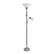 Angle. Elegant Designs - 2 Light Mother Daughter Floor Lamp with White Marble Glass - Brushed Nickel.