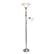 Front. Elegant Designs - 2 Light Mother Daughter Floor Lamp with White Marble Glass - Brushed Nickel.