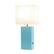 Front. Elegant Designs - Modern Leather Table Lamp with USB and White Fabric Shade - Aqua.