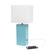 Alt View 13. Elegant Designs - Modern Leather Table Lamp with USB and White Fabric Shade - Aqua.