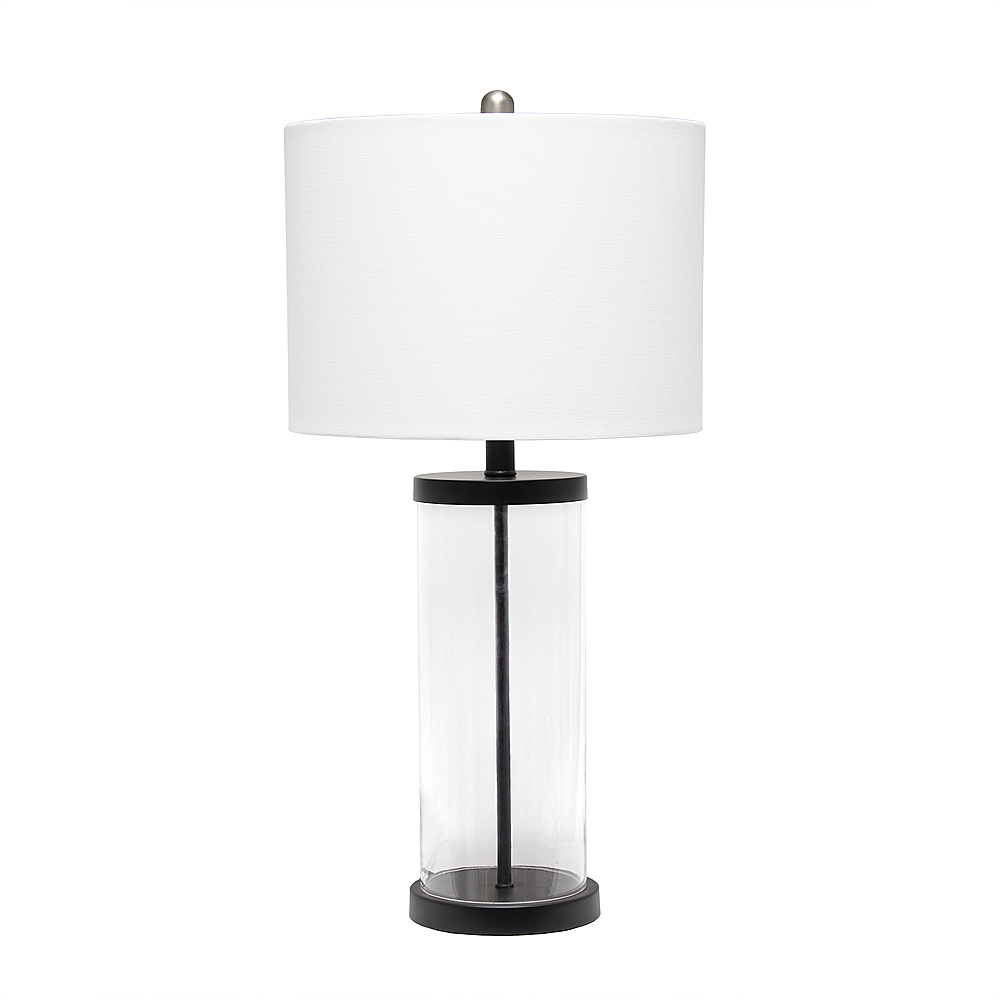 glass lamp with white shade