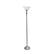 Angle. Elegant Designs - 1 Light Torchiere Floor Lamp with Marbleized White Glass Shade - Brushed Nickel.
