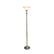 Front. Elegant Designs - 1 Light Torchiere Floor Lamp with Marbleized White Glass Shade - Antique Brass.