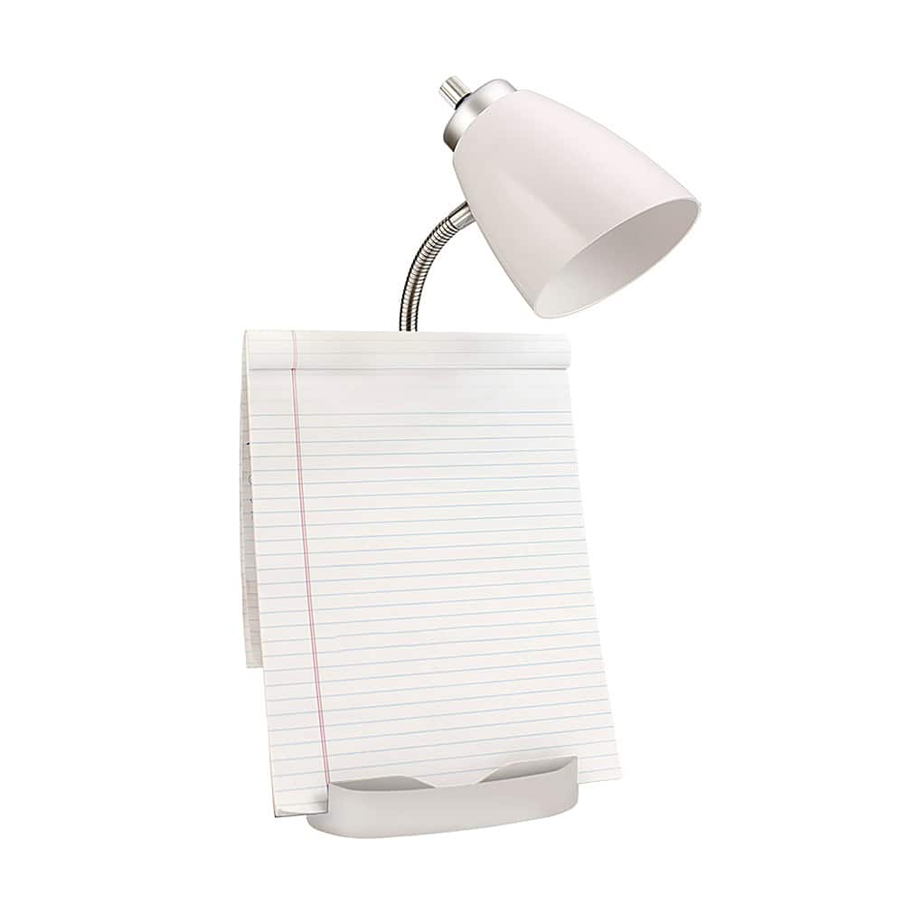 Left. Limelights - Gooseneck Organizer Desk Lamp with iPad Tablet Stand Book Holder and USB port - White.
