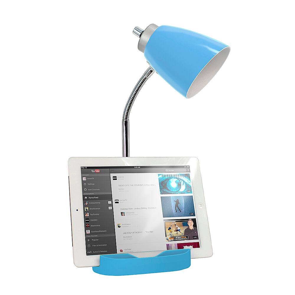 Alt View Zoom 11. Limelights - Gooseneck Organizer Desk Lamp with iPad Tablet Stand Book Holder and USB port - Blue.