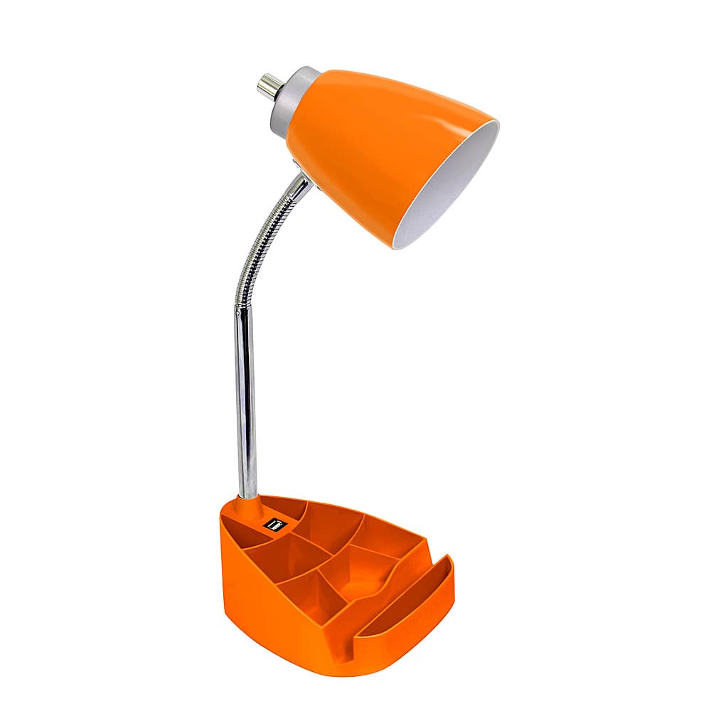 Angle View: Limelights - Gooseneck Organizer Desk Lamp with iPad Tablet Stand Book Holder and USB port - Orange