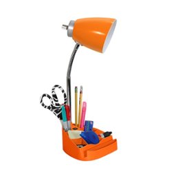 Limelights - Gooseneck Organizer Desk Lamp with iPad Tablet Stand Book Holder and USB port - Orange - Front_Zoom