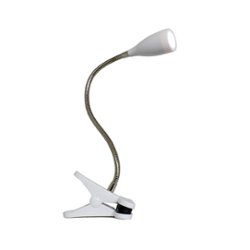 Limelights - Flexible Gooseneck LED Clip Light Desk Lamp - White/Silver - Front_Zoom