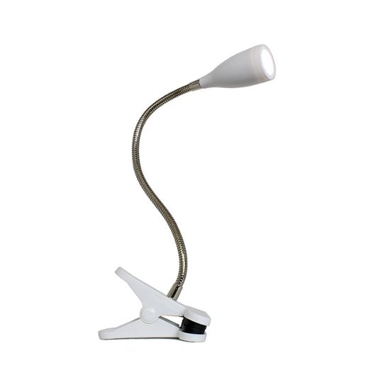 Kleiber Mini lampe à clip LED flexible blanc/argent 18cm