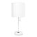 Angle. Limelights - Stick Lamp with Charging Outlet and Fabric Shade - White.