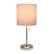 Front. Limelights - Stick Lamp with USB charging port and Fabric Shade - Gray.