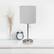 Alt View 11. Limelights - Stick Lamp with USB charging port and Fabric Shade - Gray.