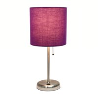 Limelights - Stick Lamp with USB charging port and Fabric Shade - Purple - Front_Zoom