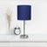 Alt View Zoom 11. Limelights - Brushed Steel Stick Lamp with Charging Outlet and Fabric Shade 2 Pack Set, Navy.