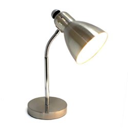 Simple Designs - Semi-Flexible Desk Lamp - Brushed Nickel - Front_Zoom