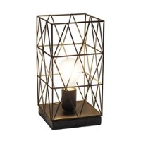 Simple Designs - Geometric Square Metal Table Lamp - Black - Front_Zoom