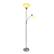 Front. Simple Designs - Floor Lamp with Reading Light - Brushed Nickel.