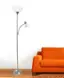 Alt View 11. Simple Designs - Floor Lamp with Reading Light - Brushed Nickel.