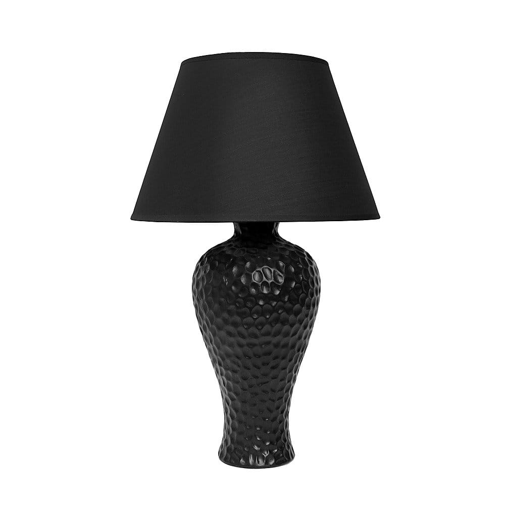 Angle View: Simple Designs - Textured Stucco Curvy Ceramic Table Lamp