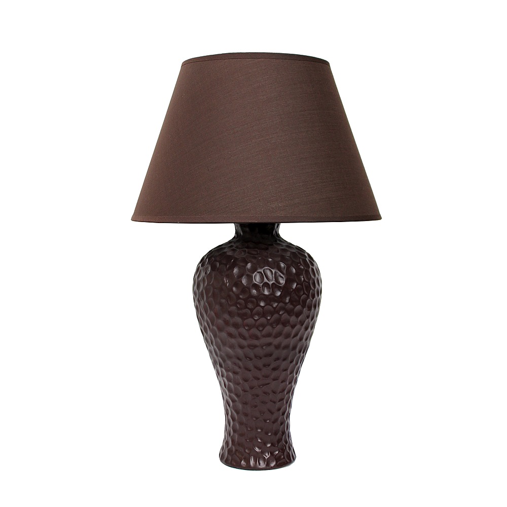Angle View: Simple Designs - Textured Stucco Curvy Ceramic Table Lamp
