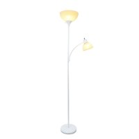 Simple Designs - Floor Lamp with Reading Light - White - Front_Zoom