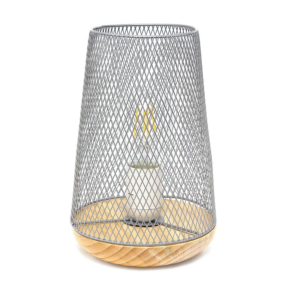 Angle. Simple Designs - Wired Mesh Uplight Table Lamp - White.