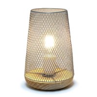 Simple Designs - Wired Mesh Uplight Table Lamp - White - Front_Zoom