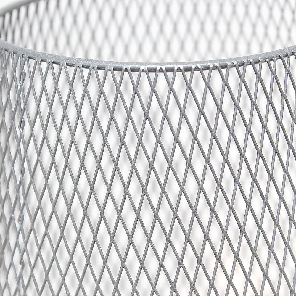 Alt View 14. Simple Designs - Wired Mesh Uplight Table Lamp - White.