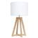Angle. Simple Designs - Interlocked Triangular Natural Wood Table Lamp with Fabric Shade - Natural/White.