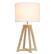 Front. Simple Designs - Interlocked Triangular Natural Wood Table Lamp with Fabric Shade - Natural/White.