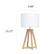 Left. Simple Designs - Interlocked Triangular Natural Wood Table Lamp with Fabric Shade - Natural/White.