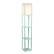 Front. Simple Designs - Floor Lamp Etagere Organizer Storage Shelf with Linen Shade - Aqua.