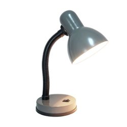Simple Designs - Basic Metal Desk Lamp with Flexible Hose Neck - Gray - Front_Zoom
