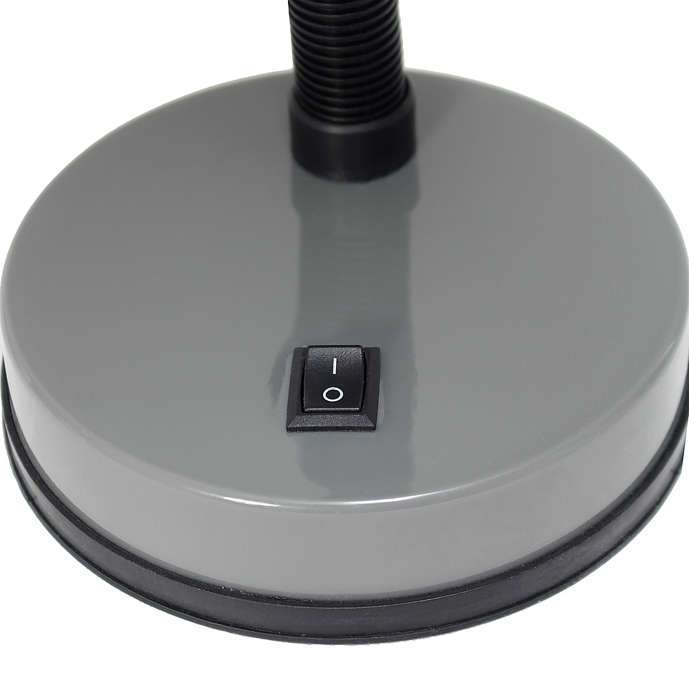 Alt View 18. Simple Designs - Basic Metal Desk Lamp with Flexible Hose Neck - Gray.