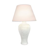 Simple Designs - Curvy Ceramic Table Lamp - Textured Stucco - Front_Zoom