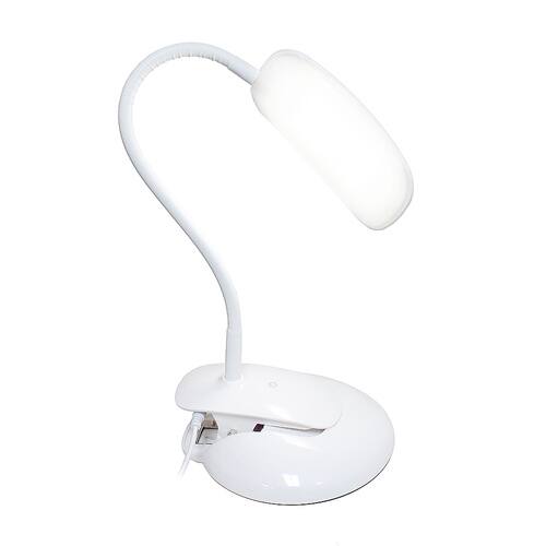 Simple Designs Flexi LED Rounded Clip Light, White