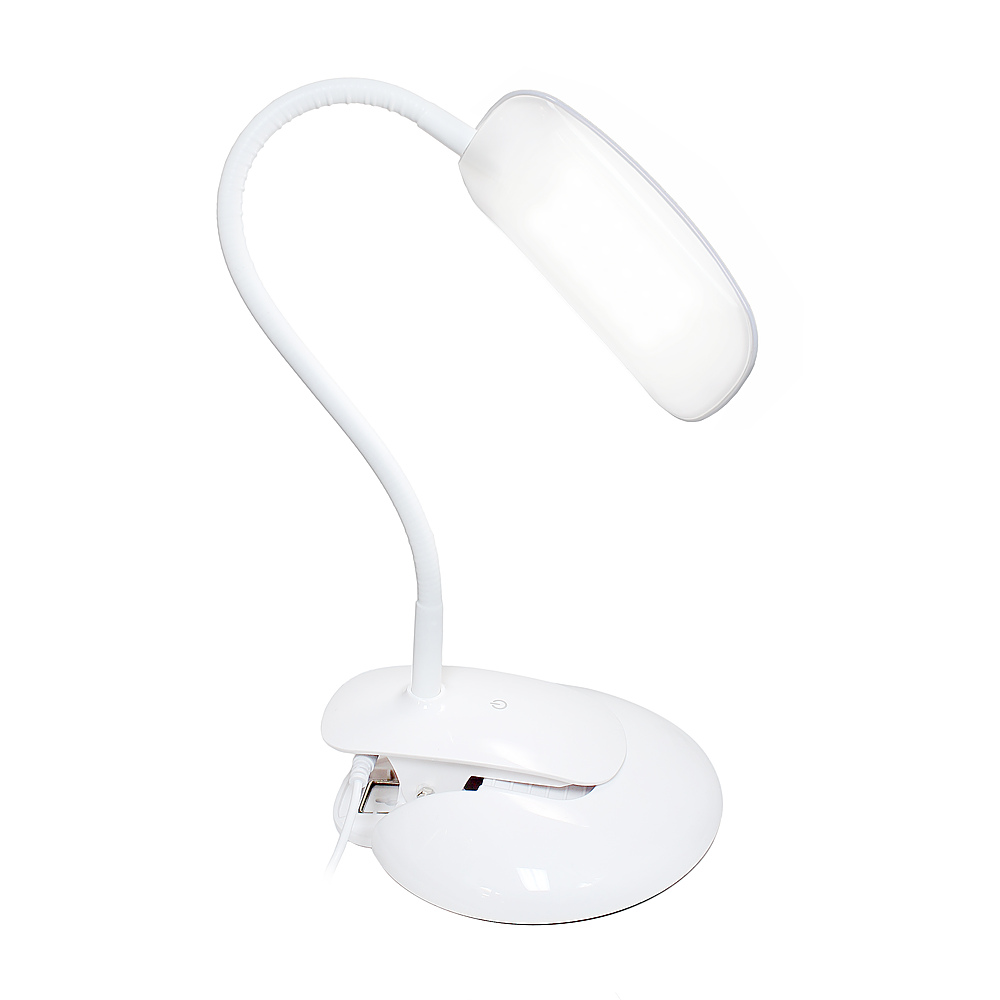 Left View: Simple Designs - Flexi LED Rounded Clip Light - Gray