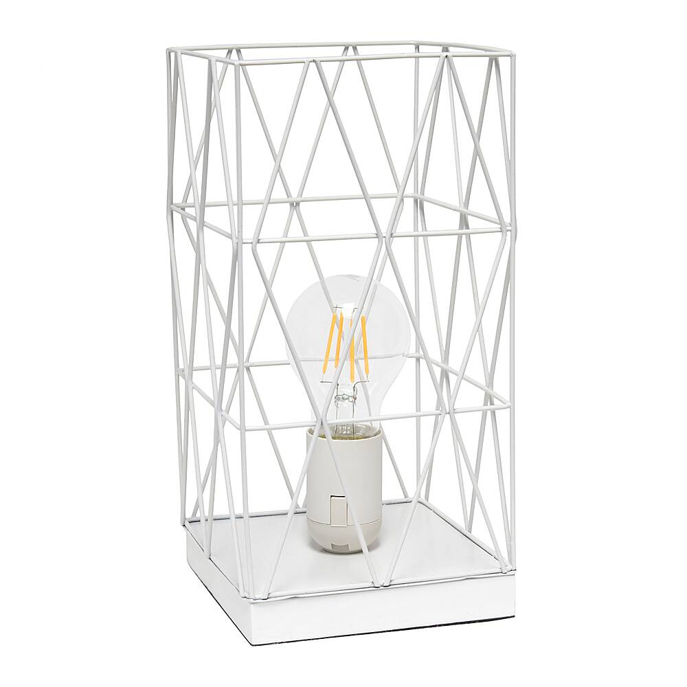 Angle. Simple Designs - Geometric Square Metal Table Lamp - White.