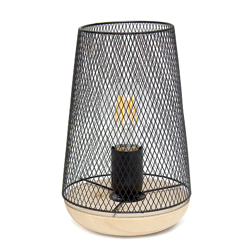 Angle View: Simple Designs - Wired Mesh Uplight Table Lamp - Black